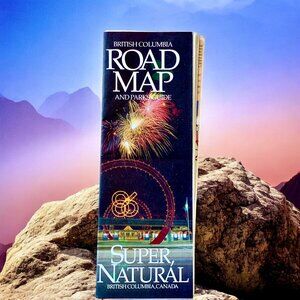 British Columbia Canada 1980's Road Map And Parks Guide Pamphlet